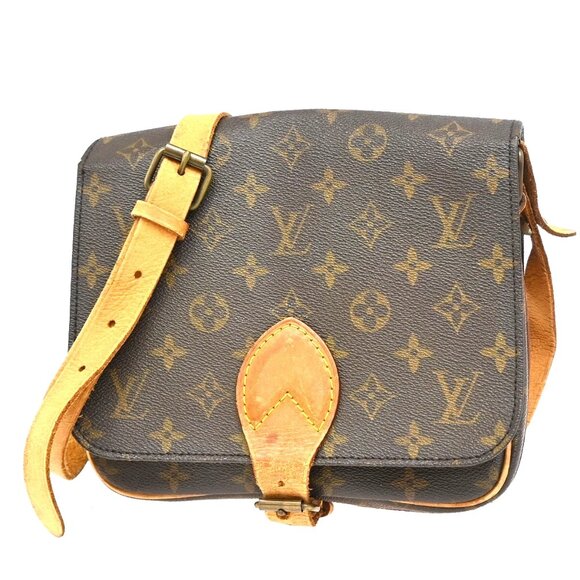 LOUIS VUITTON Cartouchiere MM Shoulder Bag Monogram Leather Brown M51253 61EF099 - Picture 1 of 16